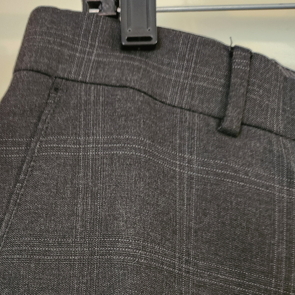 Banana Republic Factory Men's Tailored Fit Dress Pants 33/34 Dark Gray Plaid - Picture 8 of 15